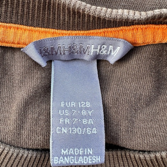 H&M Boys Graphic Long Sleeve Construction Tee Shirt Size 7/8 - Picture 6 of 6